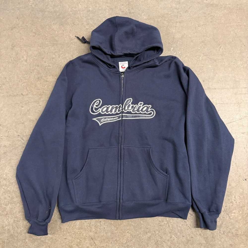 Gogo Sports Mens Cambria California Full Zip Hoodie Navy Blue XL Sweatshirt